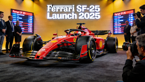 法拉利2025赛季全新赛车SF-25发布会展示现场